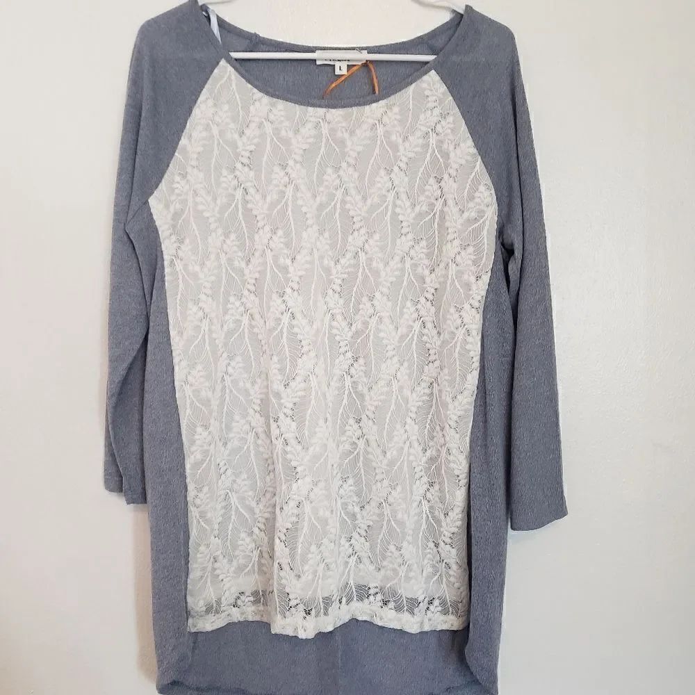 Wonderland by Orange Lace Overlay Tunic Top.Lg